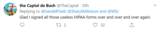 Tweet with HIPAA complaint